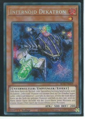 YU GI OH INFERNOID DEKATRON  BLTR-DE069 SECRET RARE 1.AUFLAGE