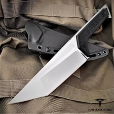 Takumitak 11" Hunting Knife Full Tang D2 Steel Fixed Blade Knife G10 Molle Kydex