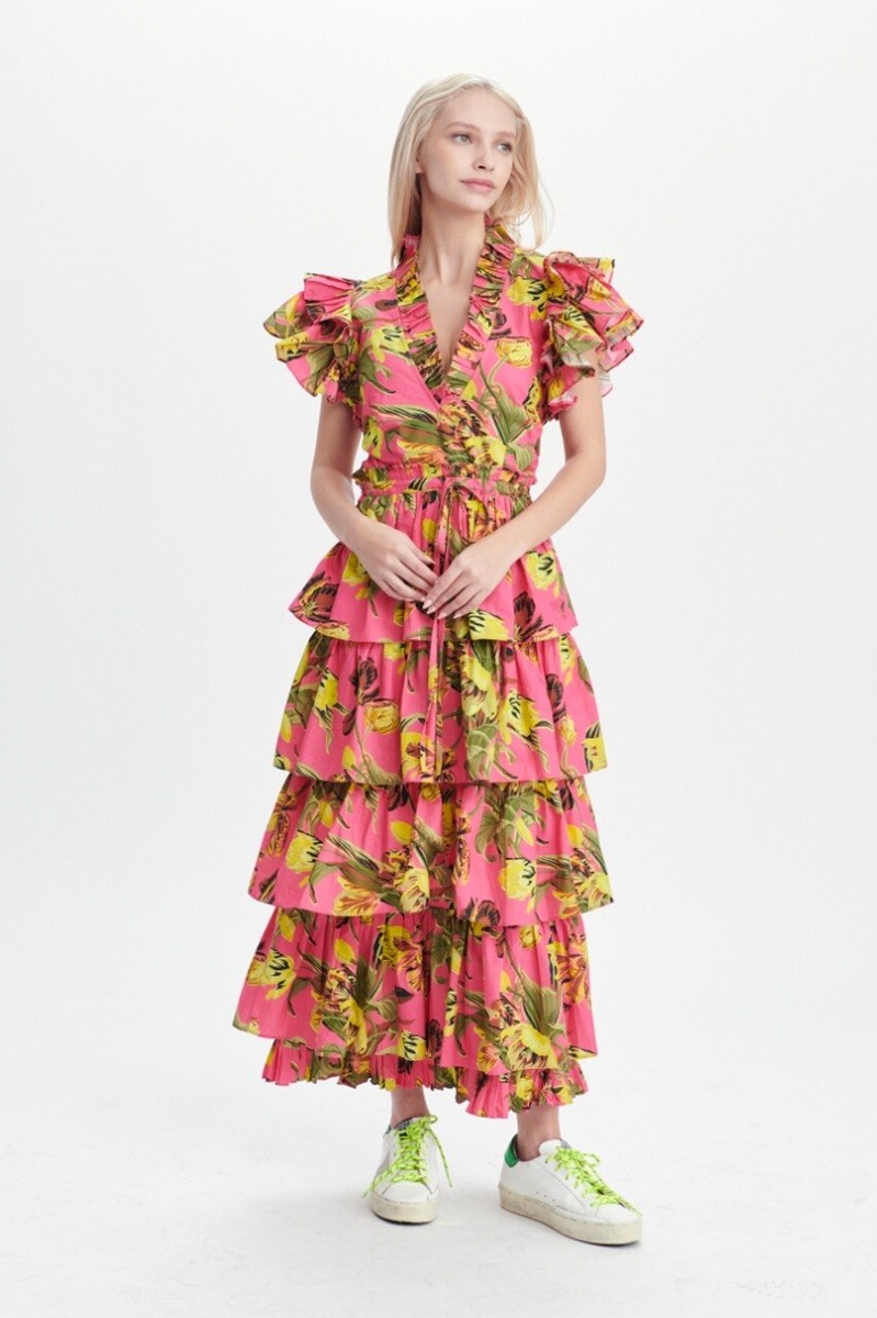love the label maxi dress WOMEN'S MAXI DRESS COTTON Floral DRESS WOMEN'S SUMMER DRESS Roxanna Floral Print / XS
