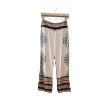 Farm Rio Anthropologie Womens Flare Pant Wide-leg Boho Mandala Cream Size XS