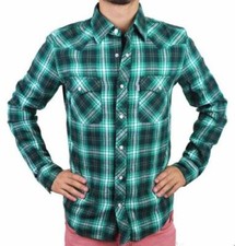 Levi's Men's Classic Western Button Up Long Sleeve Plaid Green 3Lylw0062