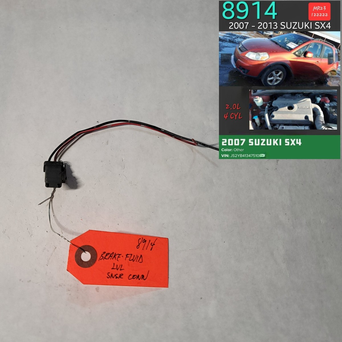 SUZUKI／SX4 🔶🔶OEM 2007-2013 SUZUKI SX4 BRAKE FLUID LEVEL SENSOR CONNECTOR