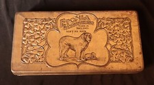 Vintage Tin Box, Etonia Handkerchiefs Box Rectangle Embossed With Dog, Ireland