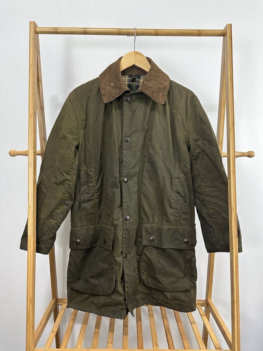 VTG 80s Barbour 2 Crown Warrant Border Wax Jacket Size 84cm VTG 80s Barbour 2 Crown Warrant Border Wax Jacket Size 84cm