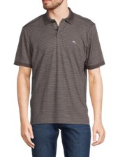 NEW Tommy Bahama Men's S Striped Polo Shirt In Harbor Mist NWT 99.50