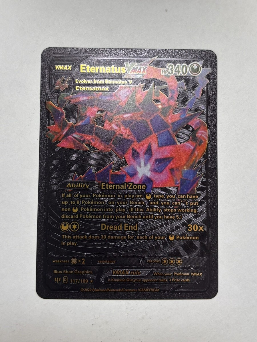Rainbow Eternatus VMAX Black Foil 340 HP Fan Art Display Card NM/M