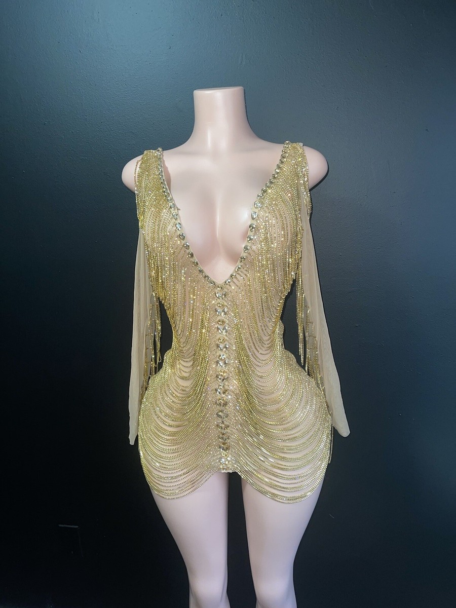 Gold Chain Dress Baddie | eBay