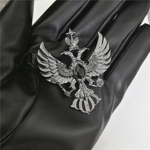 WWII Russian Double Head Eagle Badge Freemason Pin USSR Soviet Union with Box - Picture 2 of 6