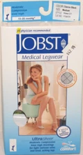 Jobst Ultra Sheer Compression Knee High Stockings BLACK Diamond Medium 15-20