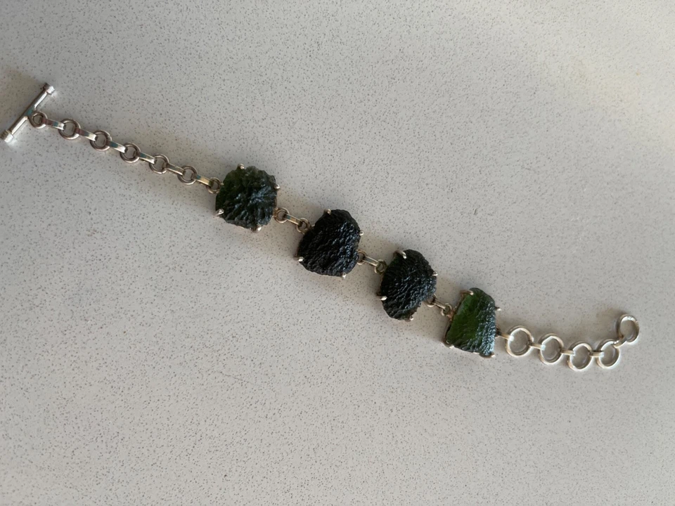 Pulsera Moldavita Autentica Verde Foto 2 de 4