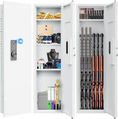 Wall Safe Between the Studs, Hidden Safe with Dual Alarm System and Silent Mode