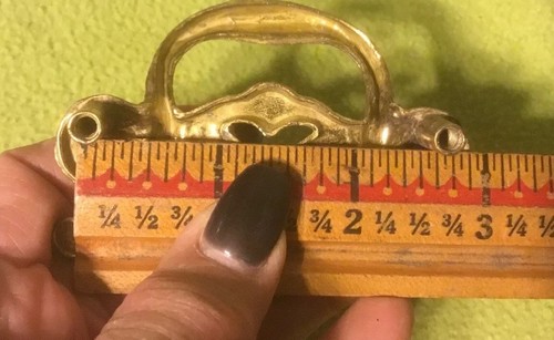 VINTAGE ~ OTTONE ~ TIRA CASSETTI ~ MANIGLIE FISSE ~ Lotto di 2 ~ Steampunk Art Sup - Foto 7 di 7