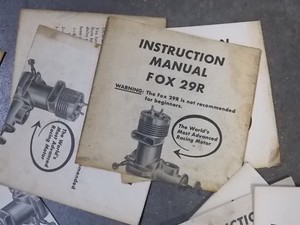 FOX Model Airplane Engine Motor Bath Tub 29R original instruction manual 3 pcs