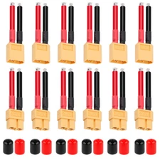 12PCS XT60 Plug Male and Female Connectors 12AWG Wire for RC Lipo Battery Drone