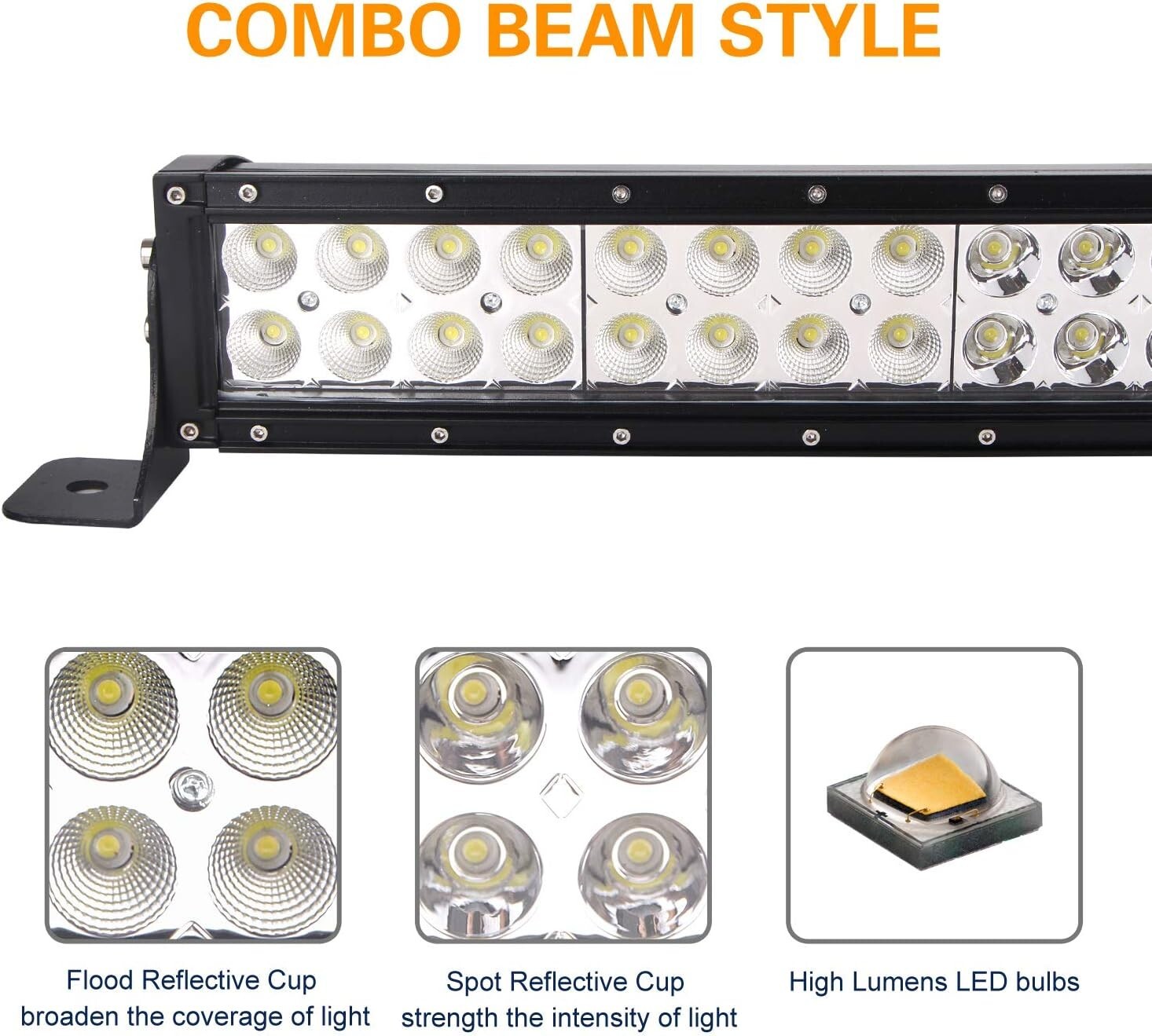 Car Led Light Bar, 52 Inch 300W Curved Light Bar Spot And Flood Kp eBay