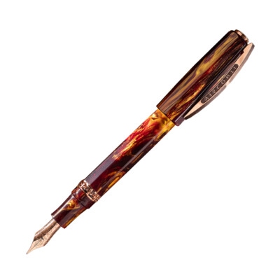 Visconti Medici Palazzo Fountain Pen in Pitti with Rose Gold Trim - Extra Fine
