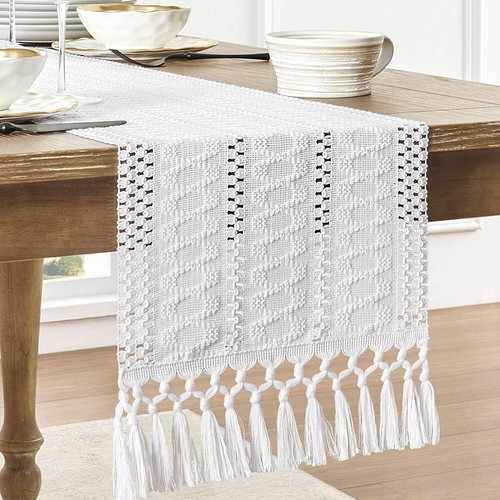 Nappa cotone e lino nappa runner cotone jacquard takecloth tavolo fl ≌ - Foto 19 di 22