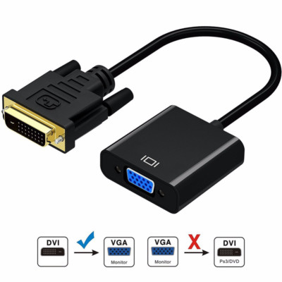 1080p DVI-D 24+1 Pin Male to VGA 15Pin Female Active Cable Adapter Converter