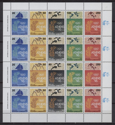 s46998 GRIECHENLAND POSTFRISCH ** 1990 Olympische Spiele 1996 5v MS
