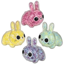 RI One Dozen Squeezy Bead Bunny 2.5" each in Assorted Colors