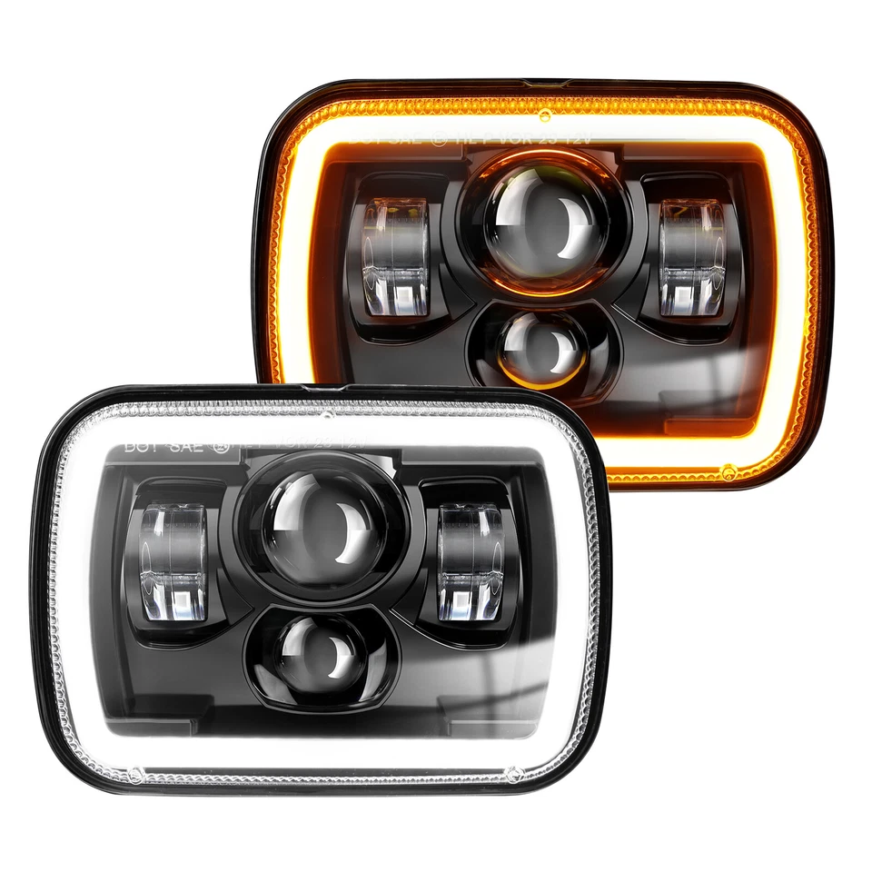 130W DOT 5x7" 7x6" LED Headlight Hi/Lo Beam For Dodge D150 D250 D350 W150 Pickup - Image 2 of 4