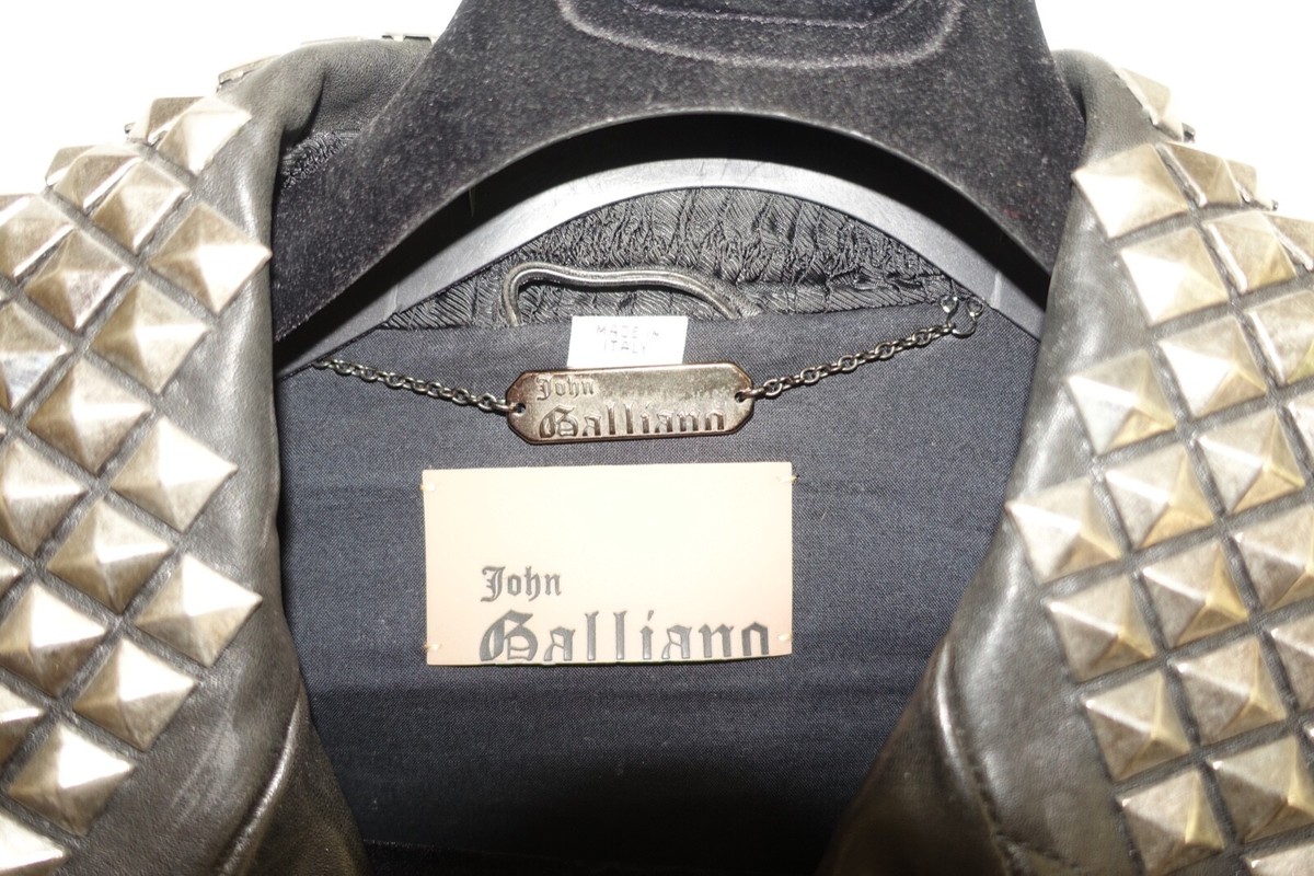 ジャケット・アウター John Galliano Studded Leather Jacket JOHN GALLIANO STUDDED LEATHER MOTORCYCLE JACKET S50 | eBay