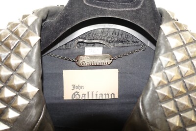 JOHN GALLIANO STUDDED LEATHER MOTORCYCLE JACKET S50 | eBay