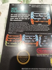 NES ICE CLIMBER  BOX ONLY NO GAME NO MANUAL PAL VERSION ONLY FOR DISPLAY NO GAME