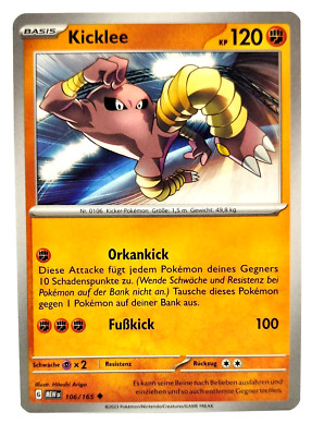 Pokemon Karte: Kicklee 106/165 Pokemon 151 MEW Deutsch NM