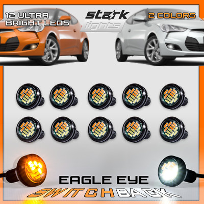 23mm 4014 LED Eagle Eye Light Dual Color White Amber Switchback DRL Lamp 10 PCS