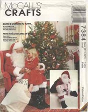 MCCALLS CRAFT 7384 SANTA COSTUME, BAG, 25" SANTA DOLL SEWING PATTERN 1994