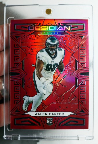 Jalen Carter 2023 Panini Obsidian Electric Etch Red Flood Asia /90 SP RC Eagles