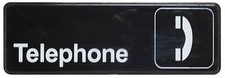 Sign 9" x 3" x 1/8", Telephone QTY-12
