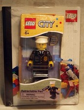 " Brand New " Lego Retractable Pen " CITY " NIB 2012 with Notebook