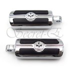 Harley Davidson Softail Dyna Glide Sportster CHROME SKULL FOOT PEGS