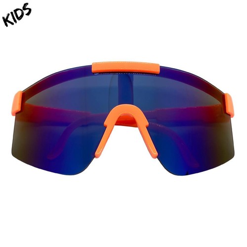 Kids Boys Girls Sports Baseball Cycling Retro Wrap Shield SUN GLASSES Ages 6-12 - Picture 5 of 6