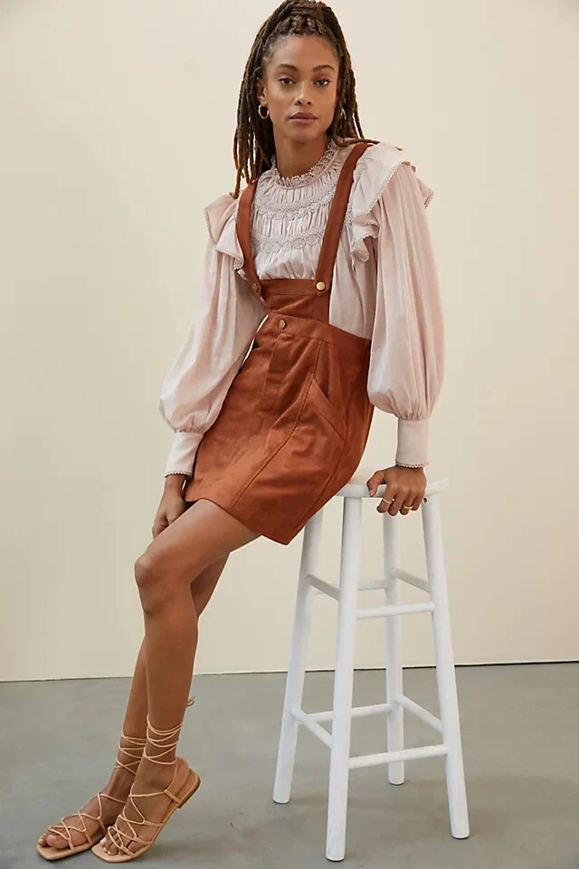 Anthropologie faux cheap suede skirt