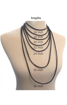 Black Rubber Cord Chain Necklace 16
