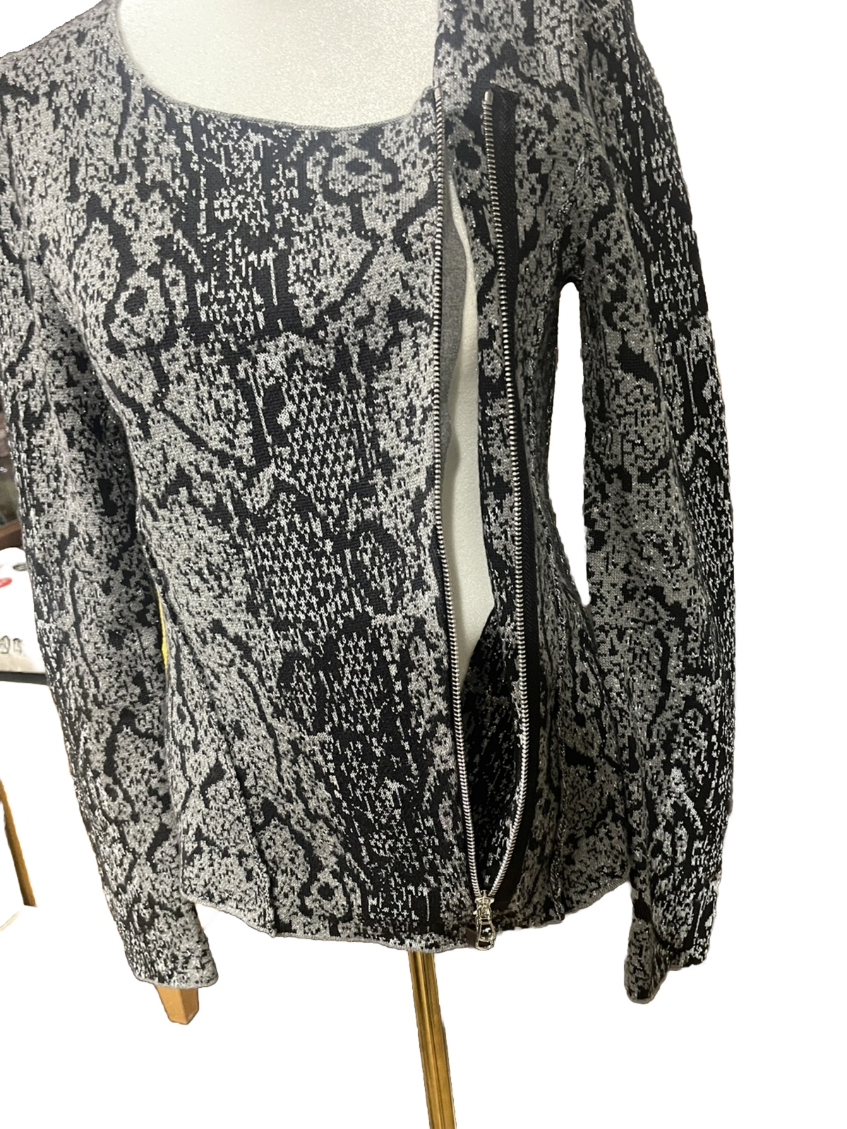 Kenneth Cole Python Sweater Mojo jacket Sz XS - image 5