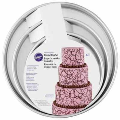 Round Cake Pans, Piece Set for 6-Inch, 8-Inch, 10-Inch and 12