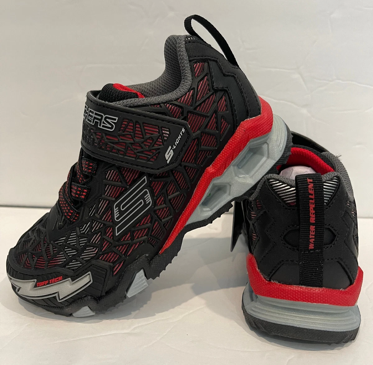 Skechers S Lights Hydro Tuff Force US-11 Black/Red Light-up eBay