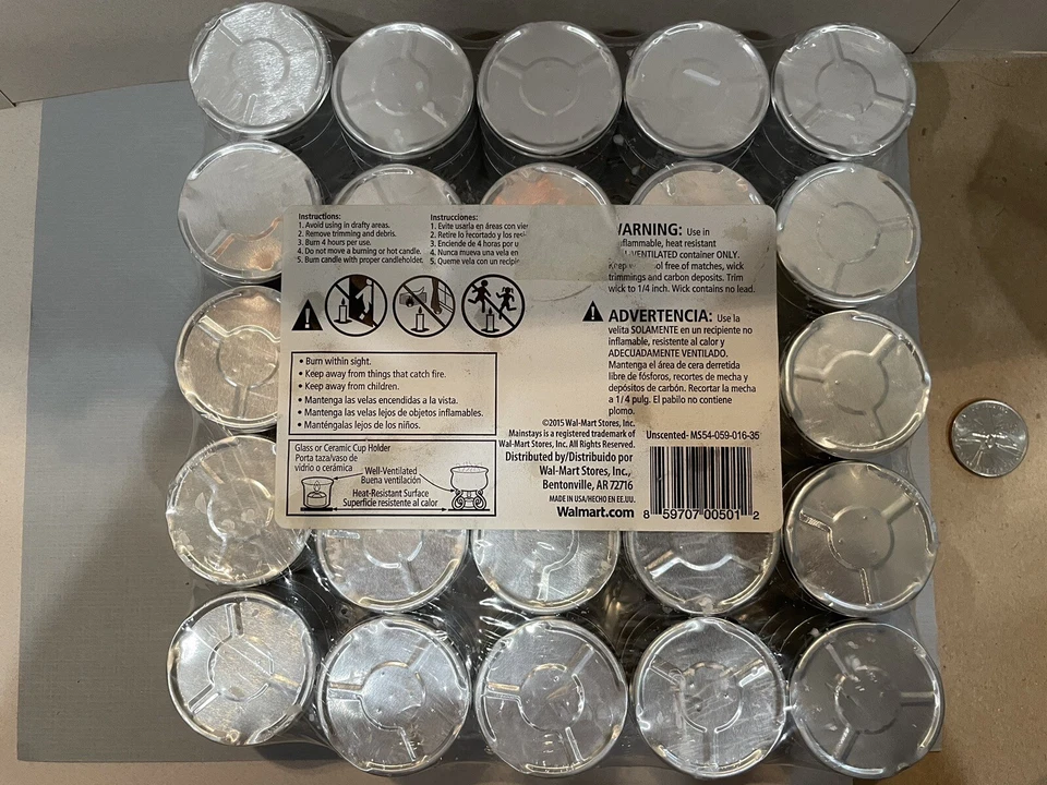 A granel 100 velas de luz de té sin perfume tiempo de combustión extendido sin humo NUEVO Foto 4 de 4