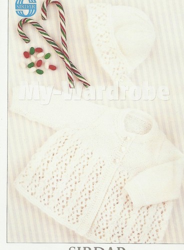 BABY Strickmuster Vintage Matinee Mantel Mütze DK 16/19 Zoll