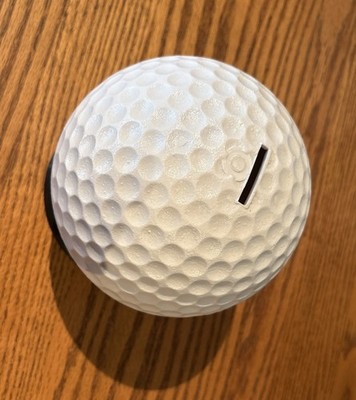 White Golf Ball Bank. www.donkee.com. www.promenlasts.com. Plastic Bank Is 5 x5 