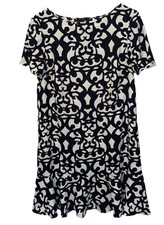 Ann Taylor Sheath Dress Women’s 6 Black White Floral Print Short Sleeve
