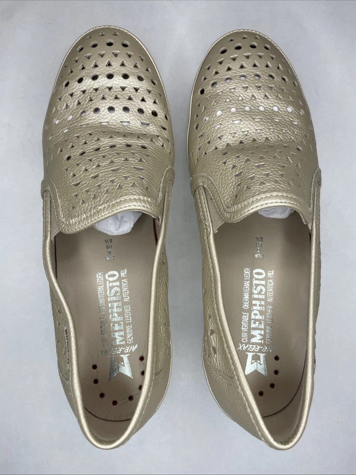 全新 Mephisto 女式 Jana Perf 锡兰 991B(米色)懒人鞋女式 8.5 码 — 第 3/4 张图片