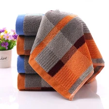 Bath Spa Towel for Sensitive Skin Thick Cotton Absorbent Dark Checkered