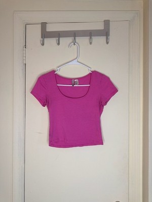 Divided H&M Pink Scoop Neck Crop Top