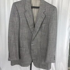 Bijan Men’s Sports Coat 38 R Gray Tweed Excellent Condition Bijan of Hollywood