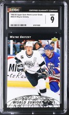 CGC Graded MINT 9 1992-93 Upper Deck World Junior Grads WG10 Wayne Gretzky